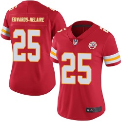 Women's Nike Kansas City Chiefs #25 Clyde Edwards-Helaire Limited Red Team Color Vapor Untouchable Jersey