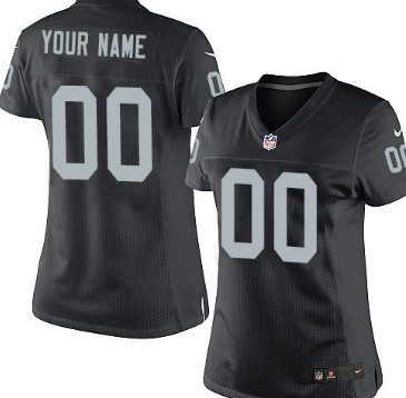 Women's Nike Oakland Raiders Customized Black Game Jersey