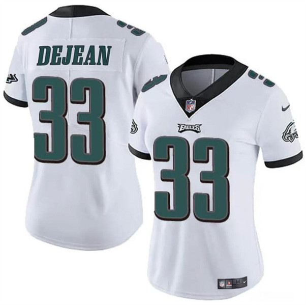 Women's Philadelphia Eagles #33 Cooper DeJean White 2024 Draft Vapor Untouchable Limited Football Stitched Jersey(Run Small)