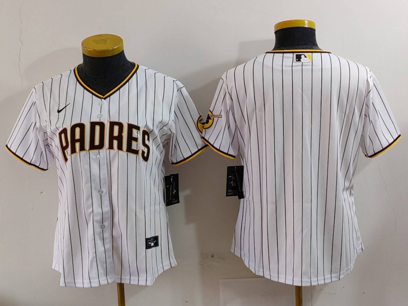 Women's San Diego Padres Blank White Cool Base Stitched Jersey