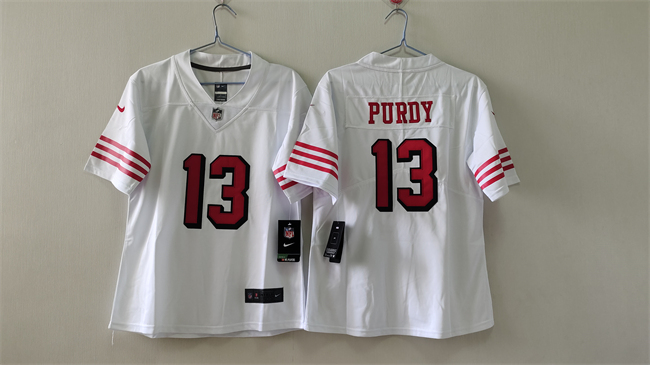 Women's San Francisco 49ers #13 Brock Purdy White 2nd Alternate Football Stitched Jersey(Run Small)