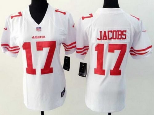 Women's San Francisco 49ers #17 Chuck Jacobs Nike White Game Jersey