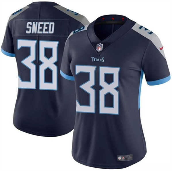 Women's Tennessee Titans #38 L'Jarius Sneed Navy Vapor Football Stitched Jersey