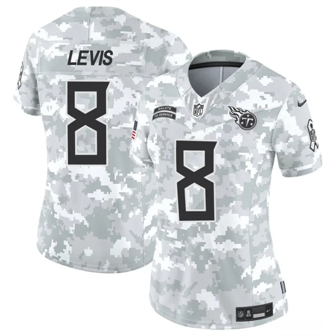 Women's Tennessee Titans #8 Will Levis 2024 F.U.S.E Arctic Camo Salute To Service Limited Stitched Football Jersey(Run Small)