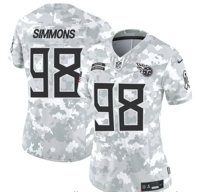 Women's Tennessee Titans #98 Jeffery Simmons 2024 F.U.S.E Arctic Camo Salute To Service Limited Stitched Football Jersey(Run Small)