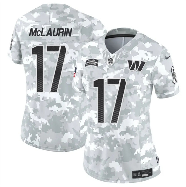 Women's Washington Commanders #17 Terry McLaurin 2024 F.U.S.E Arctic Camo Salute To Service(Run Small)