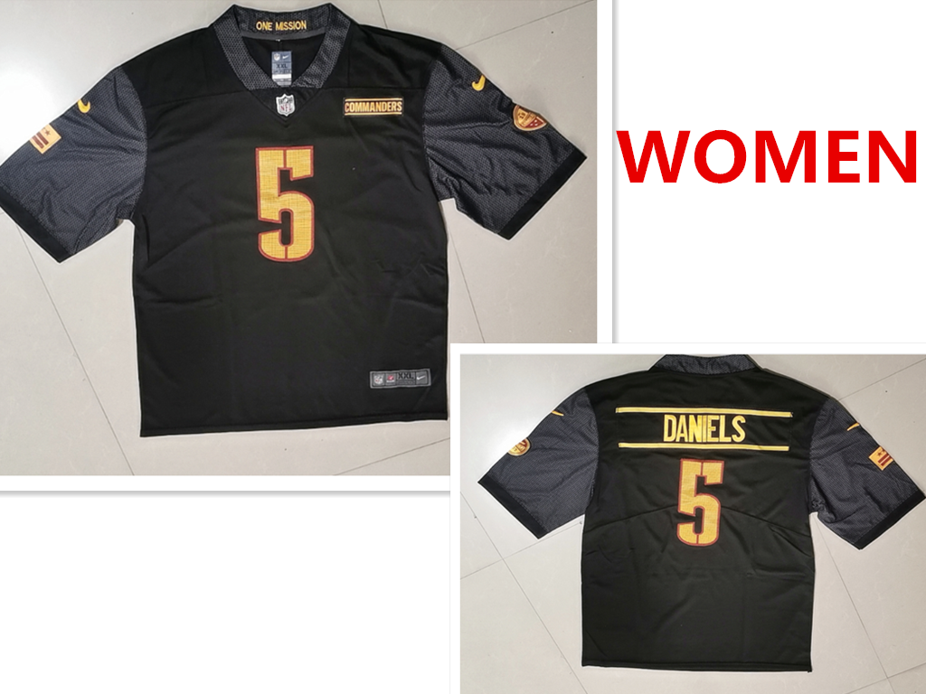 Women's Washington Commanders #5 Jayden Daniels Nike Black Alternate Vapor Untouchable Limited Jersey