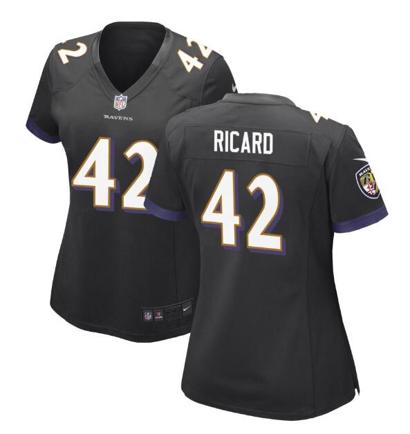 Women Baltimore Ravens #42 Patrick Ricard Nike Black Jersey