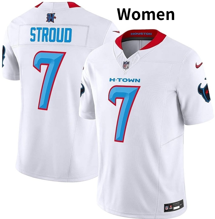 Women Houston Texans #7 C.J. Stroud White 2024 F.U.S.E. Limited Stitched Jersey