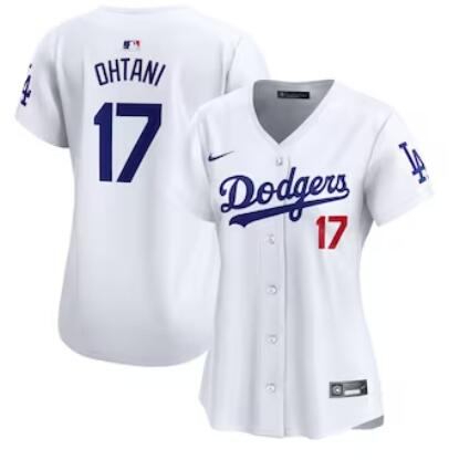 Women Los Angeles Dodgers #17 Shohei Ohtani Nike Home Limited Player White Jersey