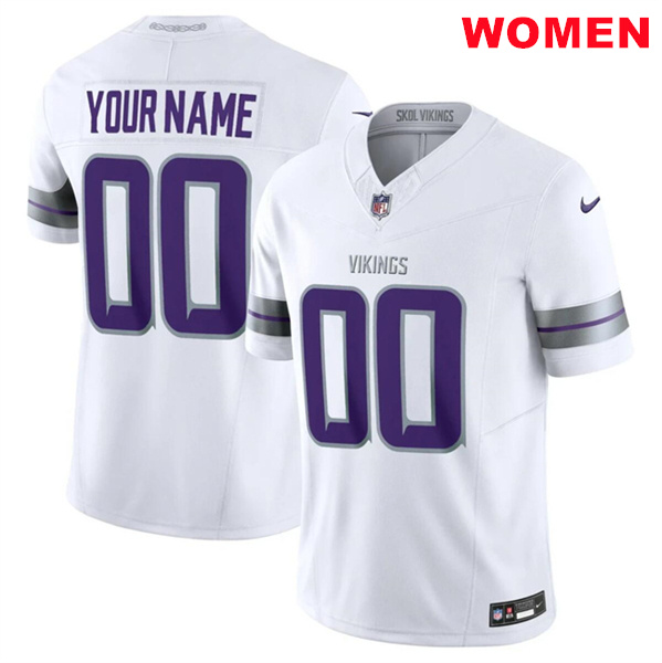 Women Minnesota Vikings Active Player Custom White F.U.S.E. Winter Warrior Limited Stitched Jersey