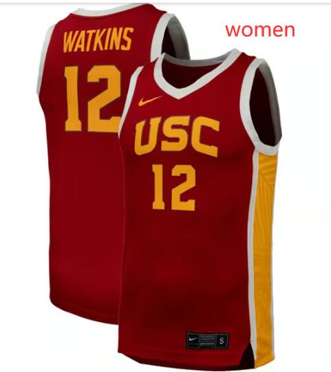 Women Track Nike USC Trojans #12 Cardinal Juju Watkins Replica Red Jerseys