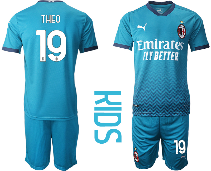 Youth 2020-21 AC milan away 19# THEO soccer jerseys