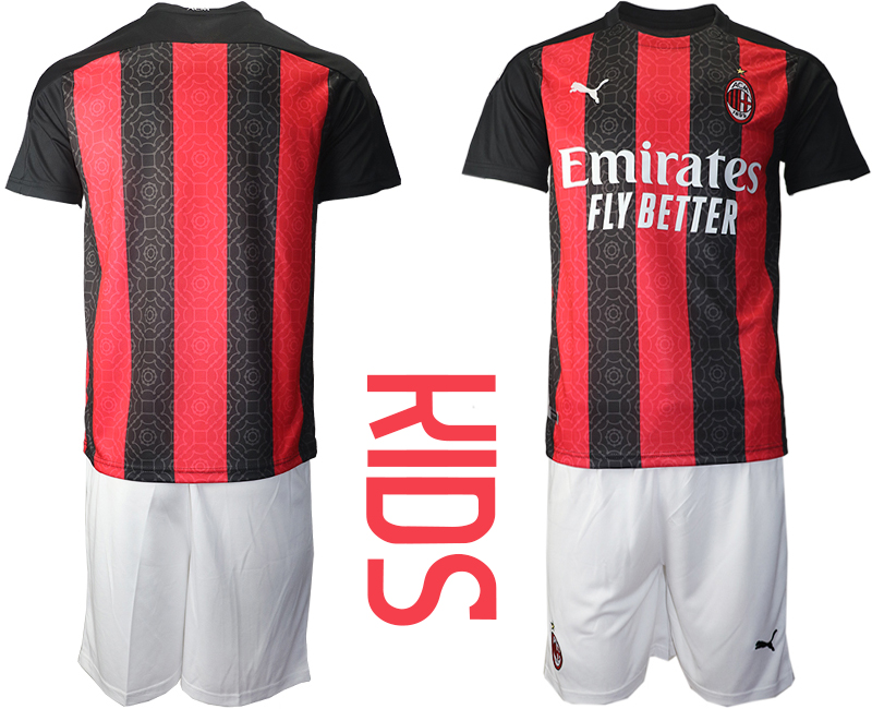 Youth 2020-21 AC milan home soccer jerseys