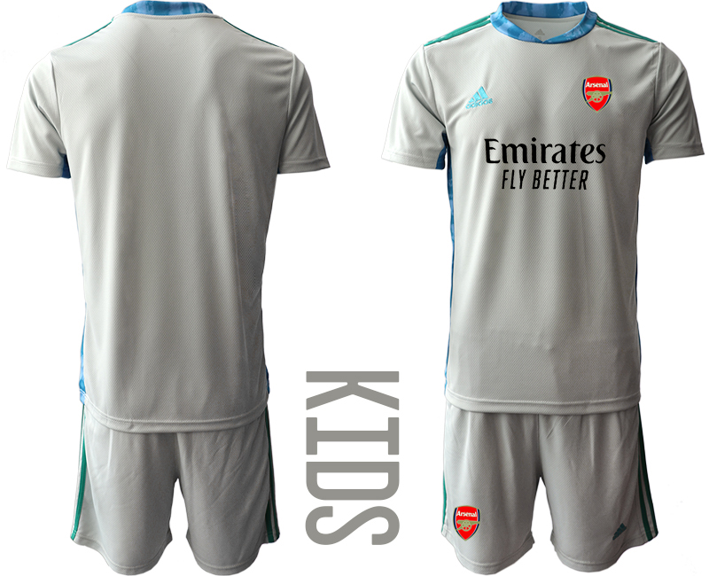 Youth 2020-21 Arsenal gray goalkeeper soccer jerseys