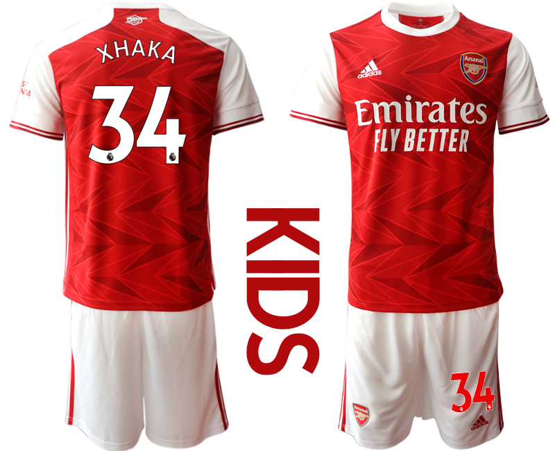 Youth 2020-21 Arsenal home 34# XHAKA soccer jerseys