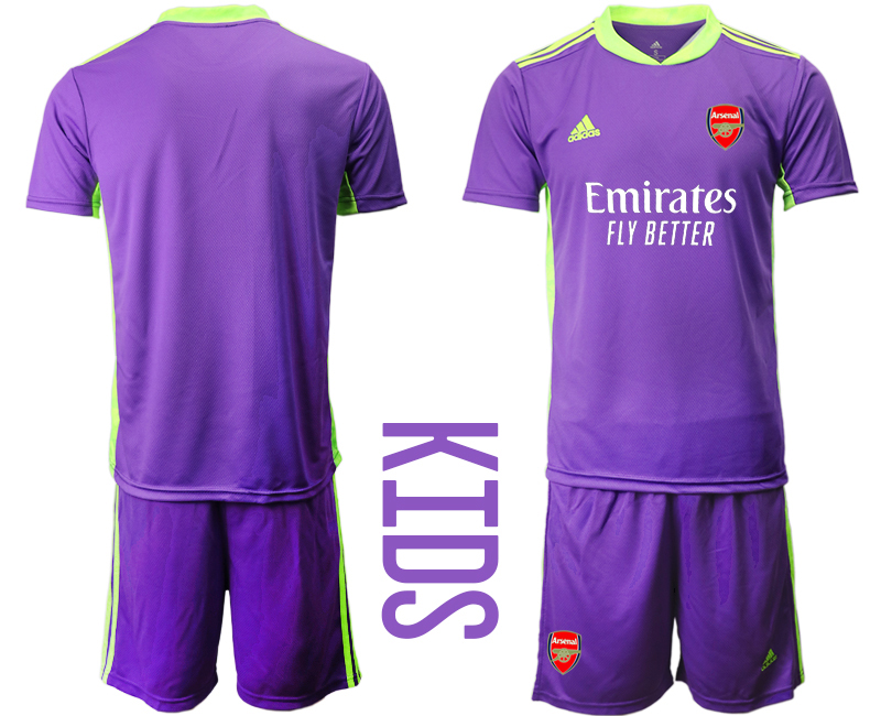 Youth 2020-21 Arsenal purple goalkeeper soccer jerseys