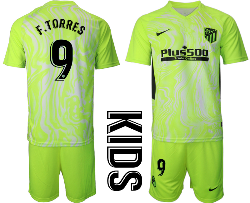 Youth 2020-21 Atlético Madrid away 9# F.TORRES soccer jerseys.