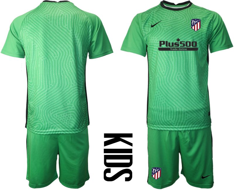 Youth 2020-21 Atletico Madrid green goalkeeper soccer jerseys