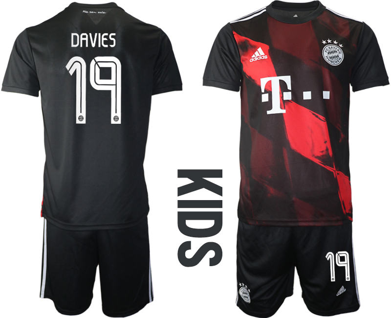 Youth 2020-21 Bayern Munich away  19# DAVIES soccer jerseys