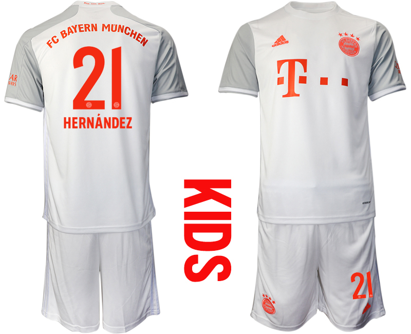 Youth 2020-21 Bayern Munich away 21# HERNANDEZ soccer jerseys