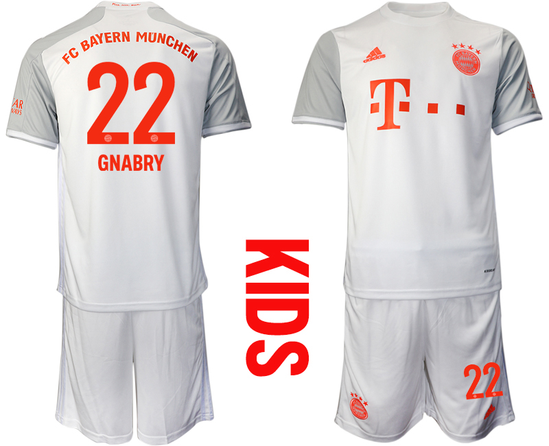 Youth 2020-21 Bayern Munich away 22# GNABRY soccer jerseys