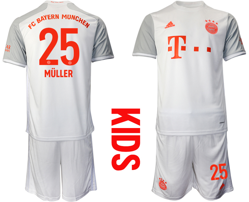 Youth 2020-21 Bayern Munich away 25# MULLER soccer jerseys