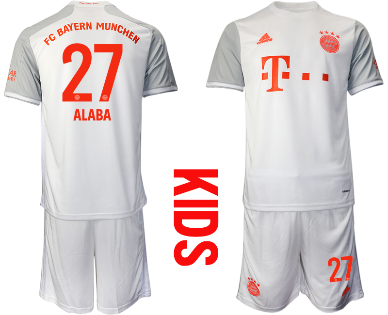 Youth 2020-21 Bayern Munich away 27# ALABA soccer jerseys