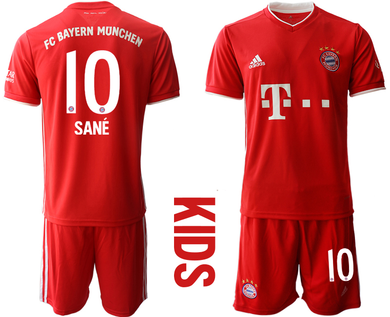 Youth 2020-21 Bayern Munich home 10# SANE soccer jerseys