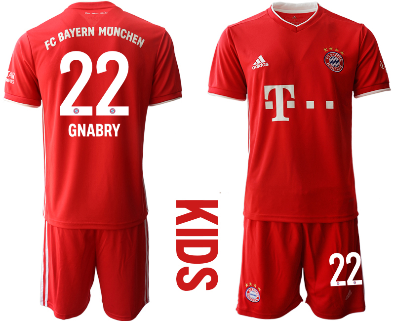 Youth 2020-21 Bayern Munich home 22# GNABRY soccer jerseys