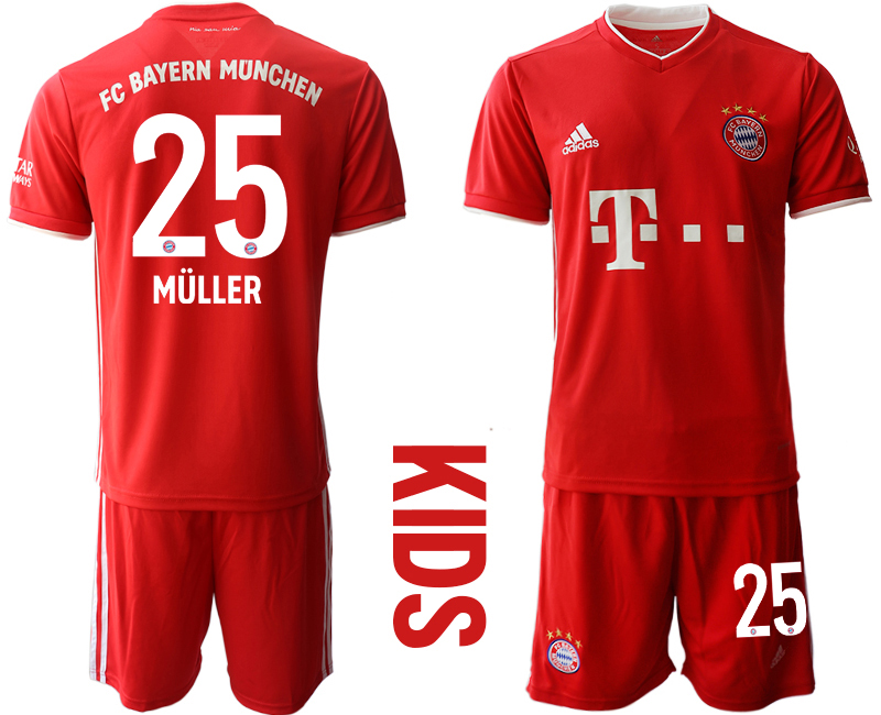 Youth 2020-21 Bayern Munich home 25# MULLER soccer jerseys