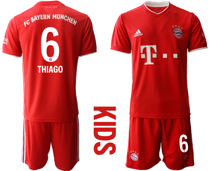 Youth 2020-21 Bayern Munich home 6# THIAGO soccer jerseys