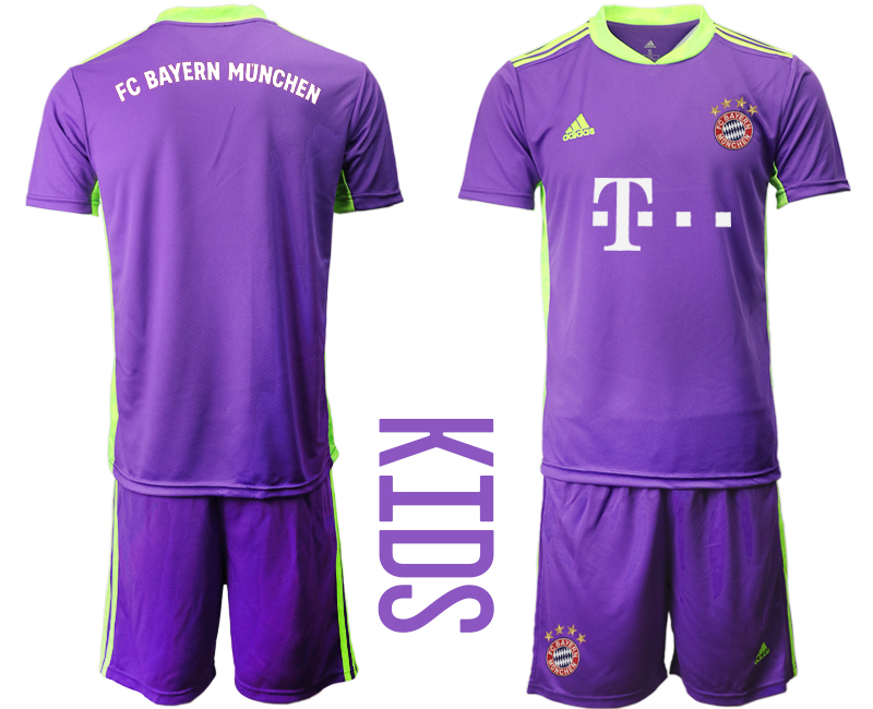 Youth 2020-21 Bayern Munich purple goalkeeper soccer jerseys