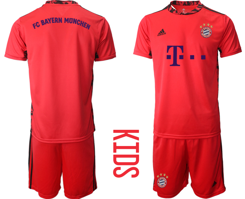 Youth 2020-21 Bayern Munich red goalkeeper soccer jerseys