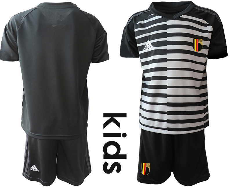 Youth 2020-21 Belgium black goalkeeper soccer jerseys.