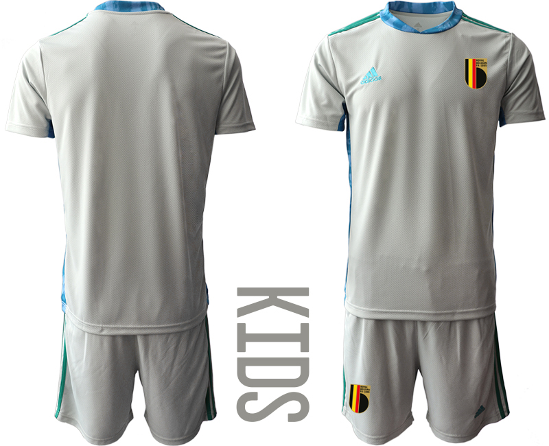 Youth 2020-21 Belgium gray goalkeeper soccer jerseys