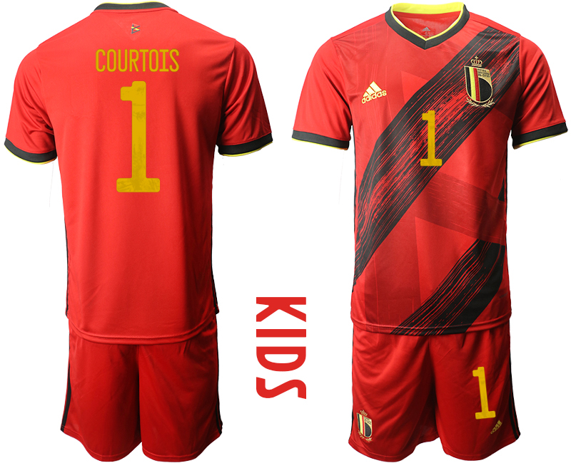 Youth 2020-21 Belgium home 1# COURTOIS soccer jerseys