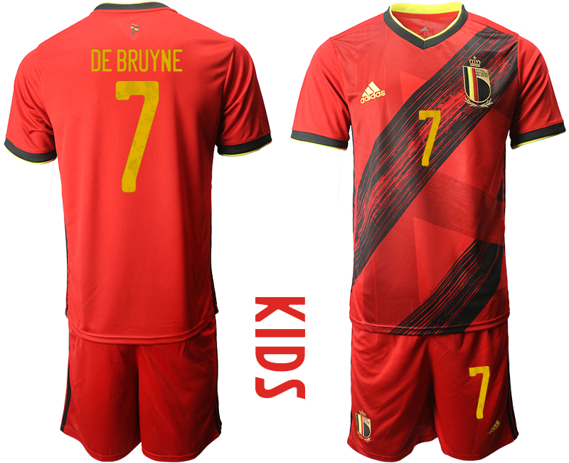 Youth 2020-21 Belgium home 7# DE BRUYNE soccer jerseys