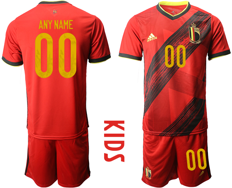 Youth 2020-21 Belgium home any name custom soccer jerseys