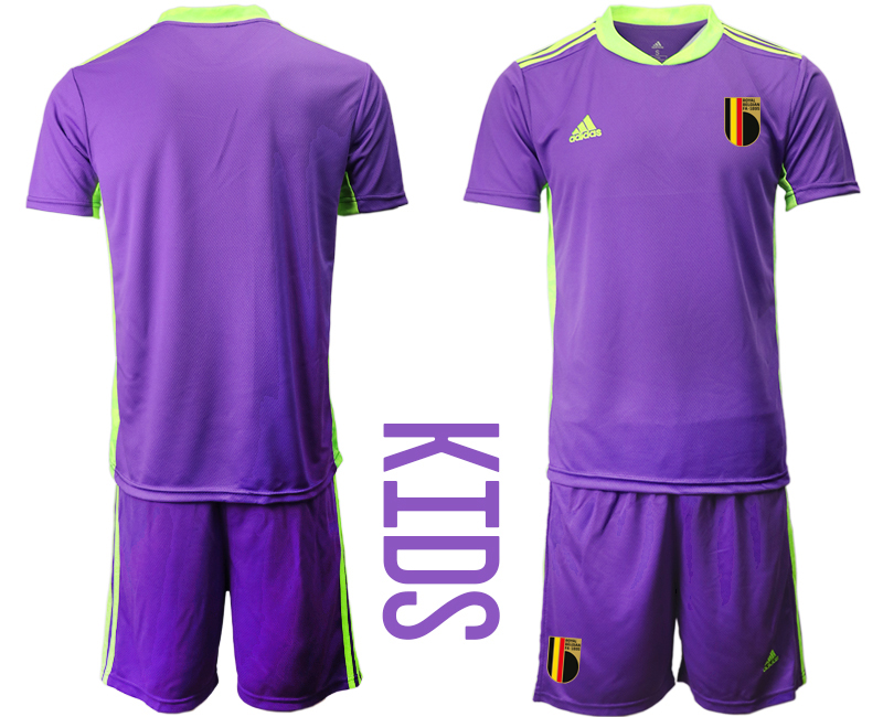 Youth 2020-21 Belgium purple goalkeeper soccer jerseys