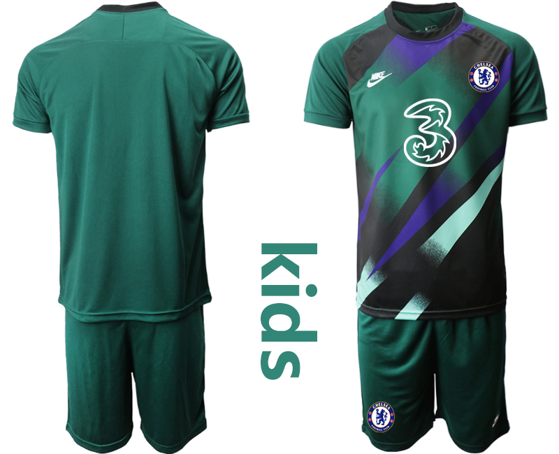 Youth 2020-21 Chelsea Dark green goalkeeper soccer jerseys