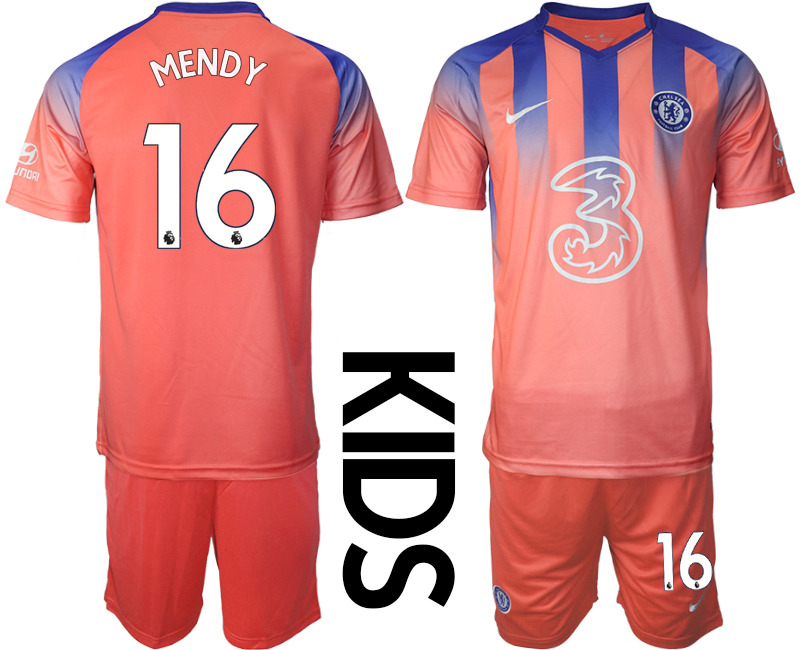 Youth 2020-21 Chelsea FC away 16# MENDY soccer jerseys