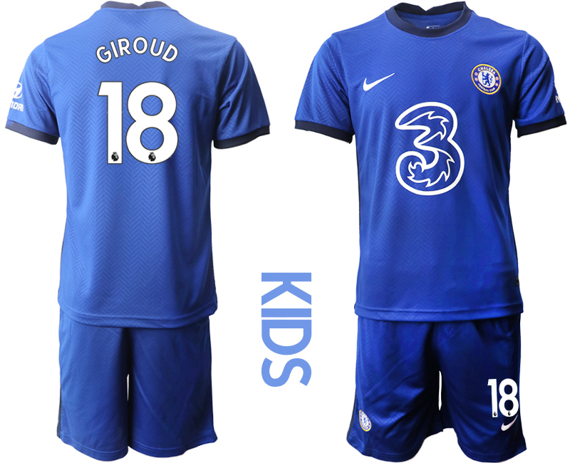 Youth 2020-21 Chelsea FC home 18# GIROUD soccer jerseys