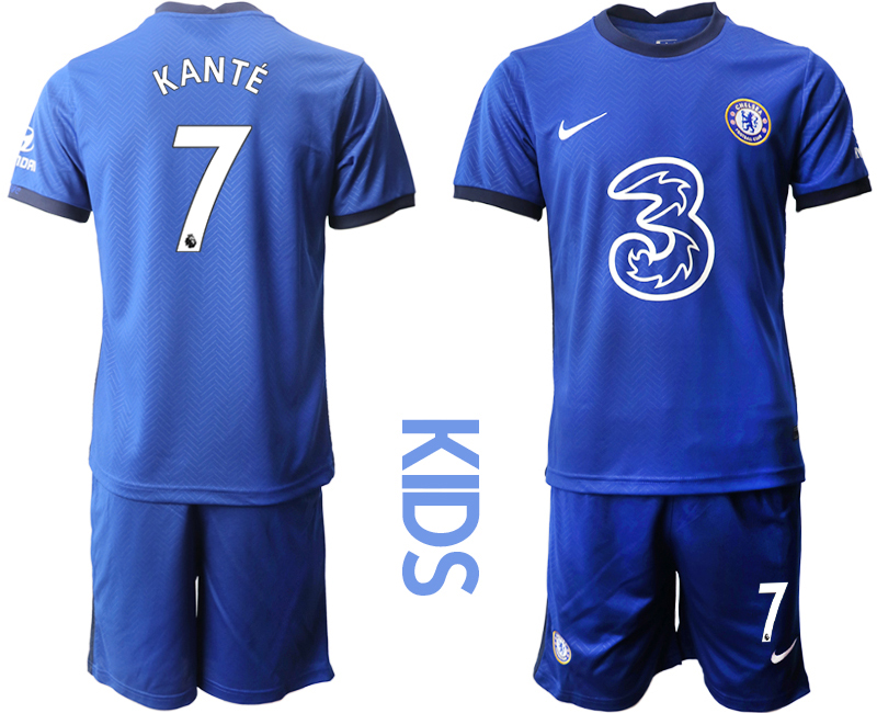 Youth 2020-21 Chelsea FC home 7# KANTE soccer jerseys