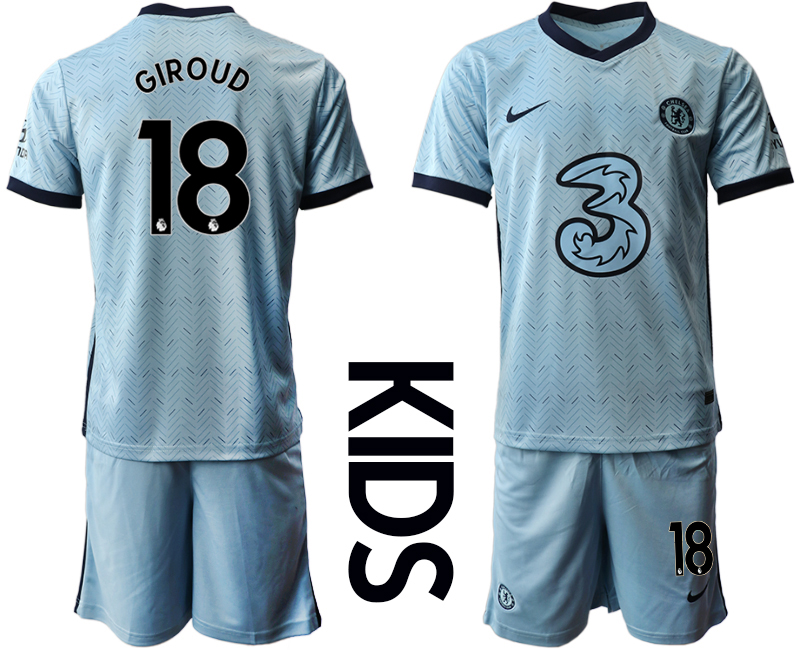 Youth 2020-21 Chelsea away 18# GIROUD soccer jerseys