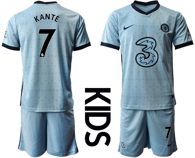 Youth 2020-21 Chelsea away 7# KANTE soccer jerseys