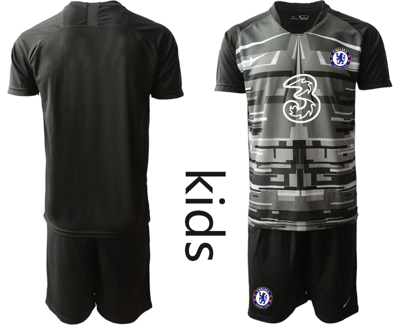 Youth 2020-21 Chelsea black goalkeeper  soccer jerseys