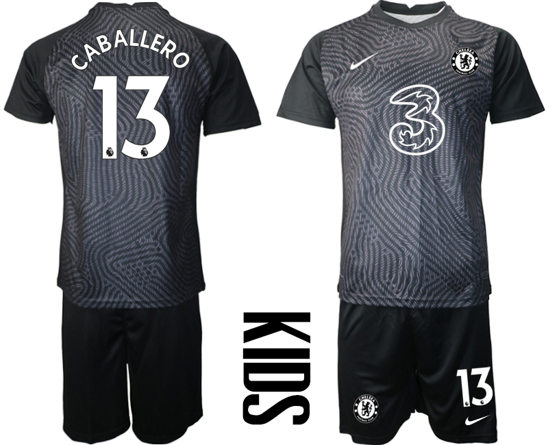 Youth 2020-21 Chelsea black goalkeeper 13# CABALLERO soccer jerseys