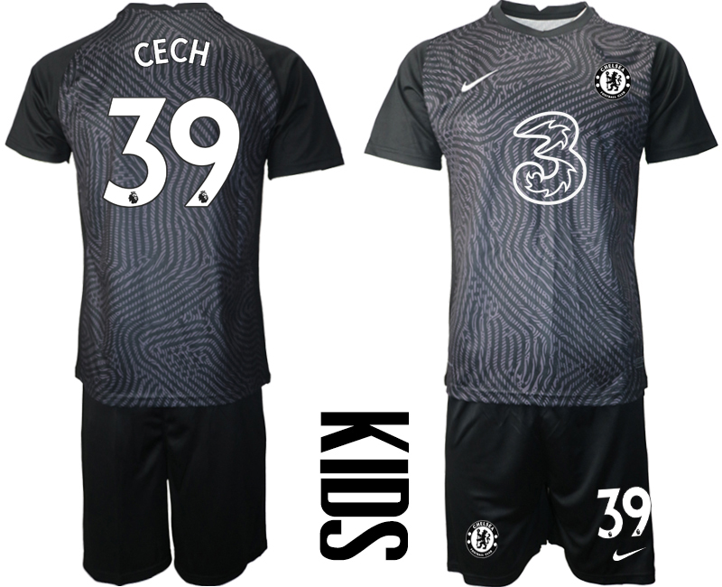 Youth 2020-21 Chelsea black goalkeeper 39# CECH soccer jerseys