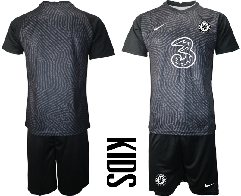 Youth 2020-21 Chelsea black goalkeeper soccer jerseys